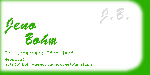 jeno bohm business card